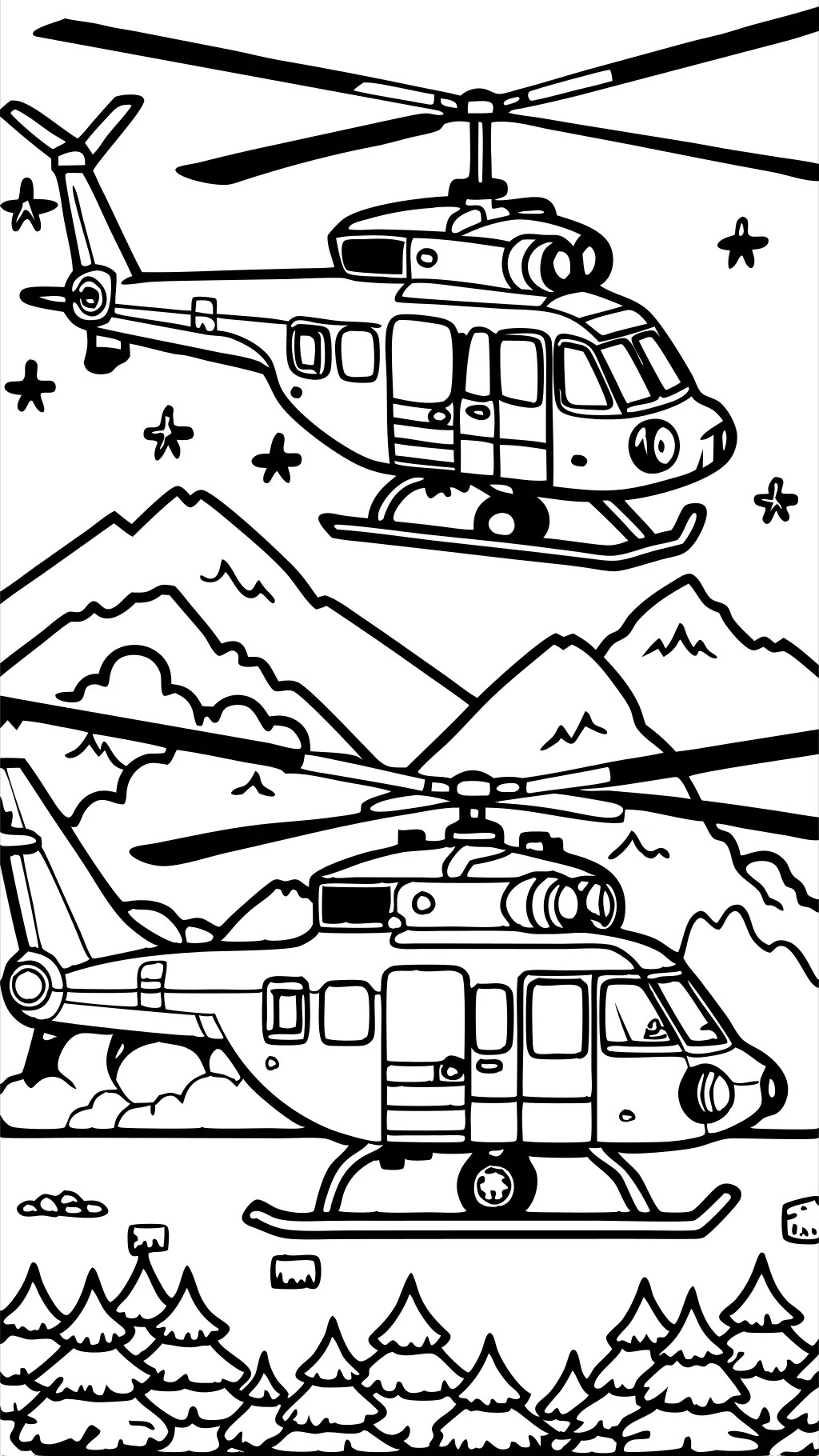 helicopter coloring pages